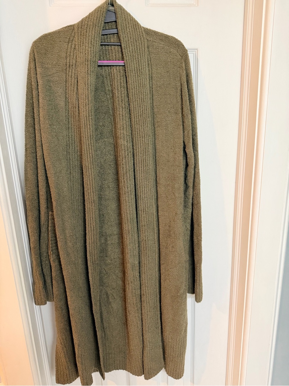 Barefoot Dreams CozyChic Lite Catalina Long Cardigan XL Olive Green